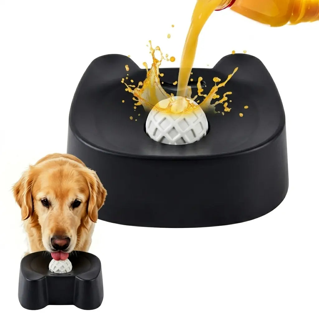 Silicone Non-Skid Slow Feeder Bowl for Dogs - Interactive Lick Design, 3/4 Cup Capacity for Wet Food, Ideal for Bone Broth & Yogurt, Anxiety Relief for Small to Large Dogs (Blue) - Mid Year Sale