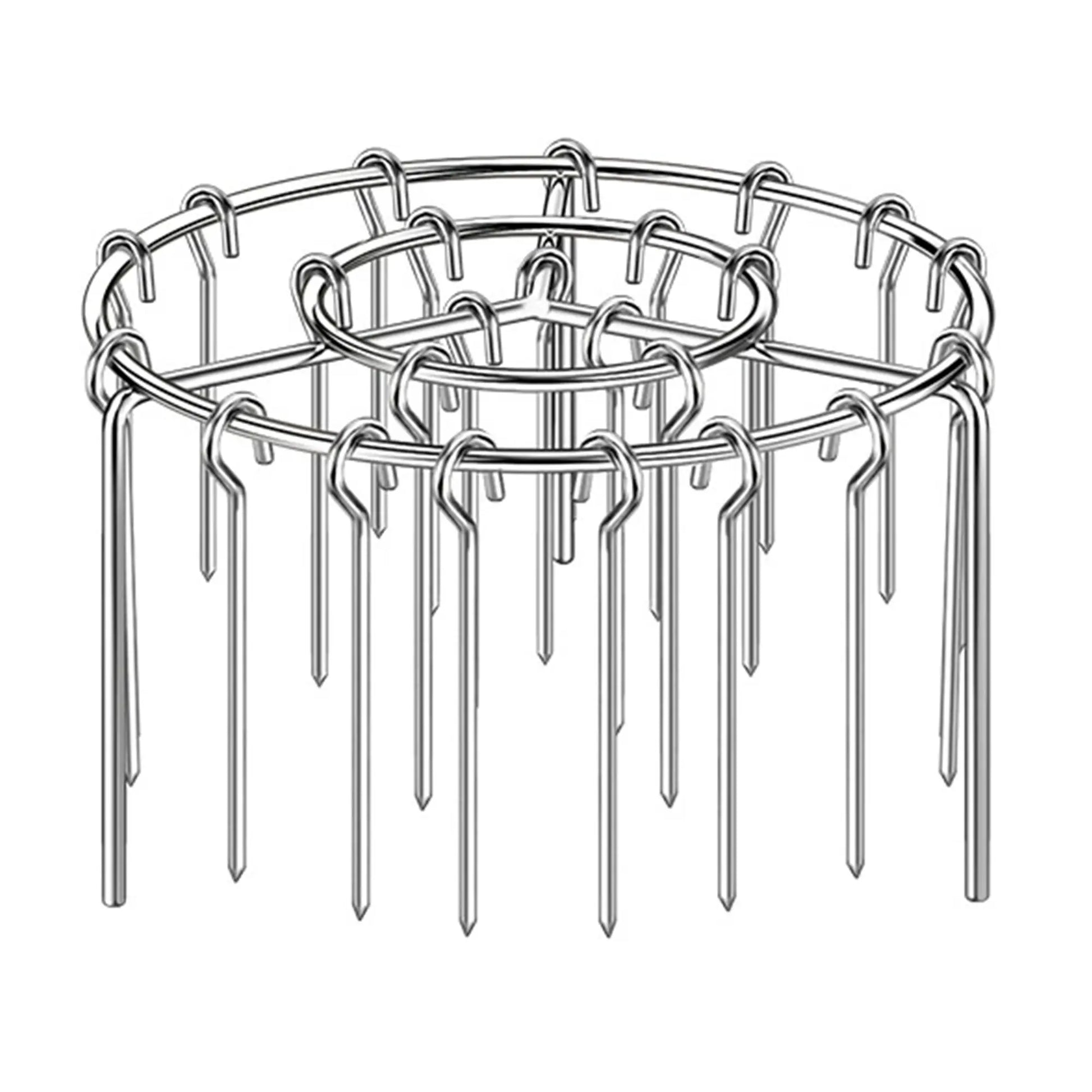 Air Fryer Skewer Rack Set - Round Stainless Steel Grill with Flat Edges (2 Count)