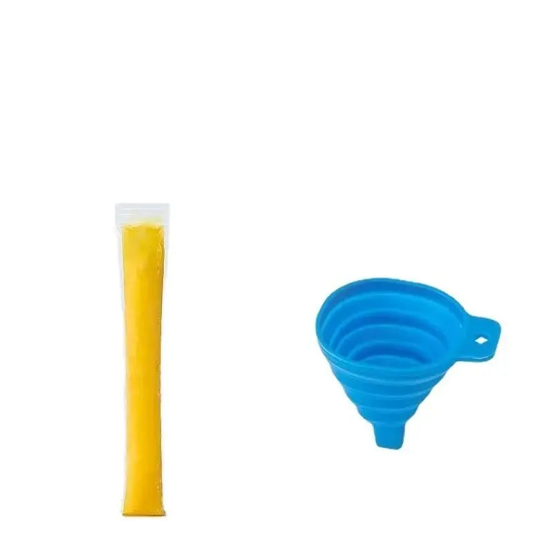 100-Pack Disposable Popsicle Mold Bags - Leakproof Zip-Seal Freezer Tubes with Silicone Funnel for Freezing Juices, Lollies, and Ice Cream Molds