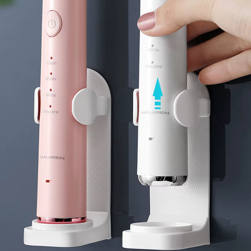 Adjustable Silicone Electric Toothbrush Holder with Non-Slip Wall Mount Design, Compatible with 99% of Toothbrushes