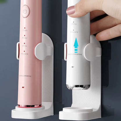 Adjustable Silicone Electric Toothbrush Holder with Non-Slip Wall Mount Design, Compatible with 99% of Toothbrushes