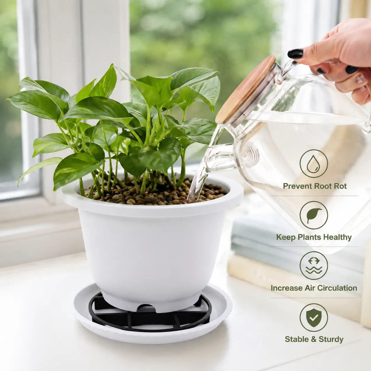 1 Count, Thickened Breathable Plant Pot Riser Stand to Lift Flower Pots and Avoid Standing Water for Home Gardening Potted Plants
