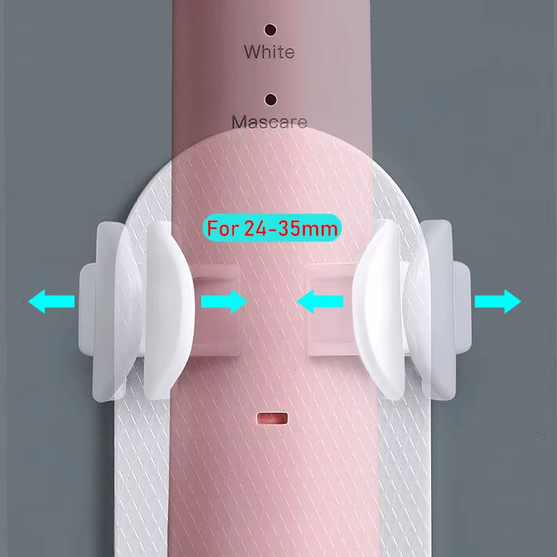 Adjustable Silicone Electric Toothbrush Holder with Non-Slip Wall Mount Design, Compatible with 99% of Toothbrushes