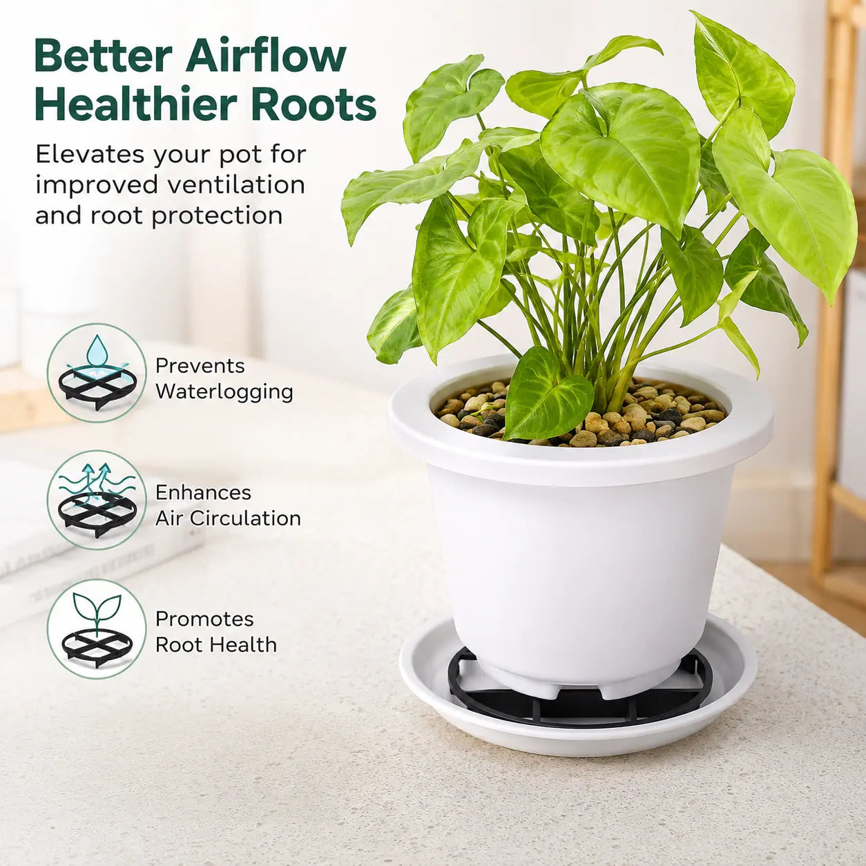 1 Count, Thickened Breathable Plant Pot Riser Stand to Lift Flower Pots and Avoid Standing Water for Home Gardening Potted Plants