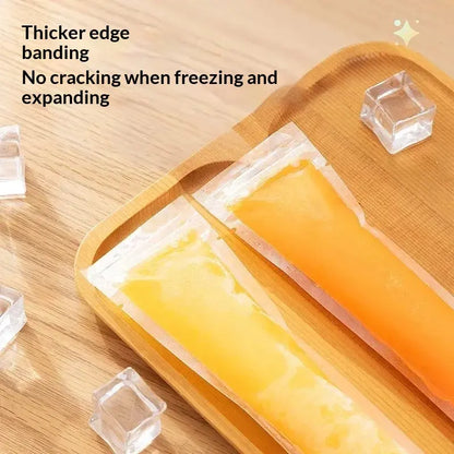100-Pack Disposable Popsicle Mold Bags - Leakproof Zip-Seal Freezer Tubes with Silicone Funnel for Freezing Juices, Lollies, and Ice Cream Molds