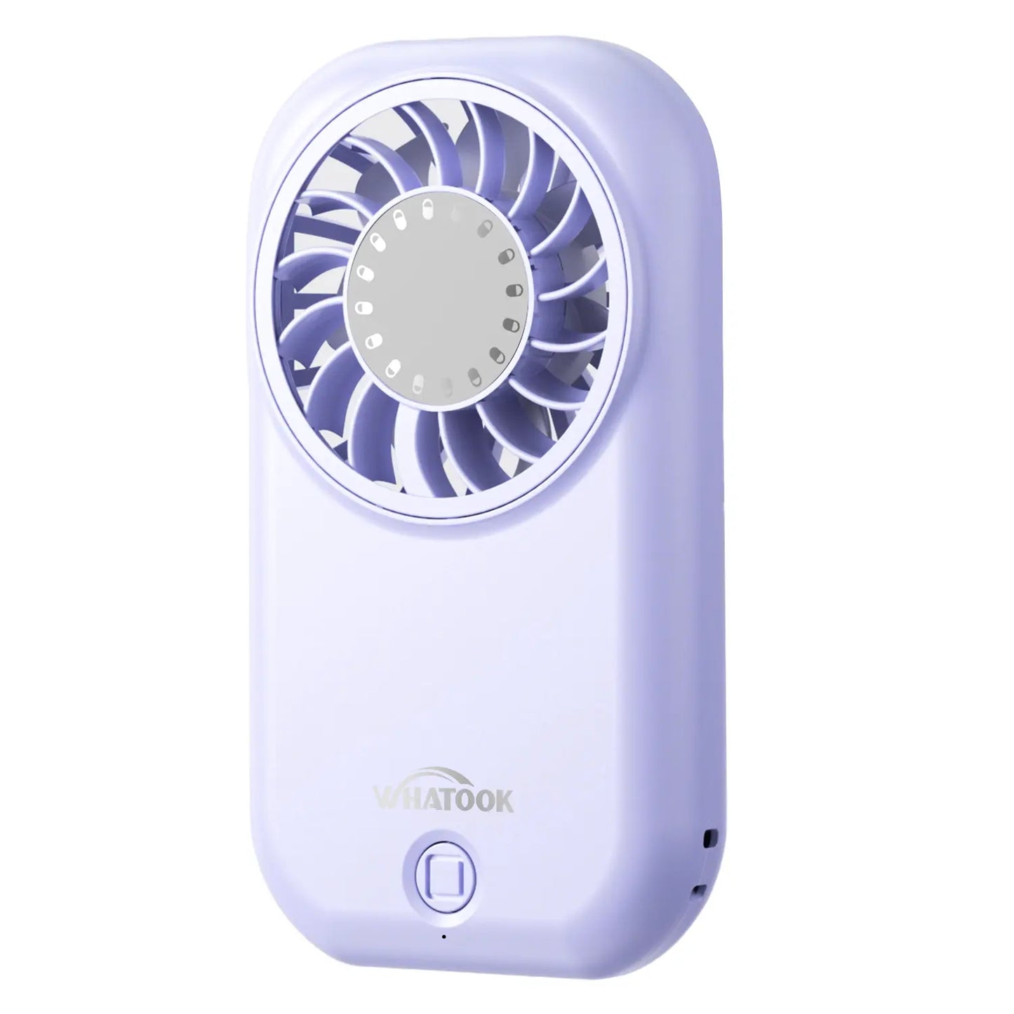 WHATOOK Cordless Personal Cooling Fan - 11000 RPM High-Speed, 5-Speed, 56G Ultra-Lightweight, USB-C Fast-Charging Handheld Device with USB Port, Pocket Home Appliance for Travel, Portable Fan in Club, Makeup Essential