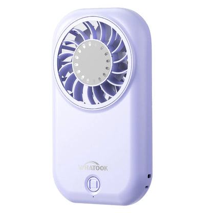 WHATOOK Cordless Personal Cooling Fan - 11000 RPM High-Speed, 5-Speed, 56G Ultra-Lightweight, USB-C Fast-Charging Handheld Device with USB Port, Pocket Home Appliance for Travel, Portable Fan in Club, Makeup Essential