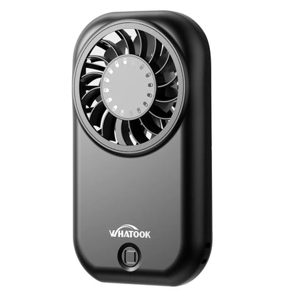 WHATOOK Cordless Personal Cooling Fan - 11000 RPM High-Speed, 5-Speed, 56G Ultra-Lightweight, USB-C Fast-Charging Handheld Device with USB Port, Pocket Home Appliance for Travel, Portable Fan in Club, Makeup Essential