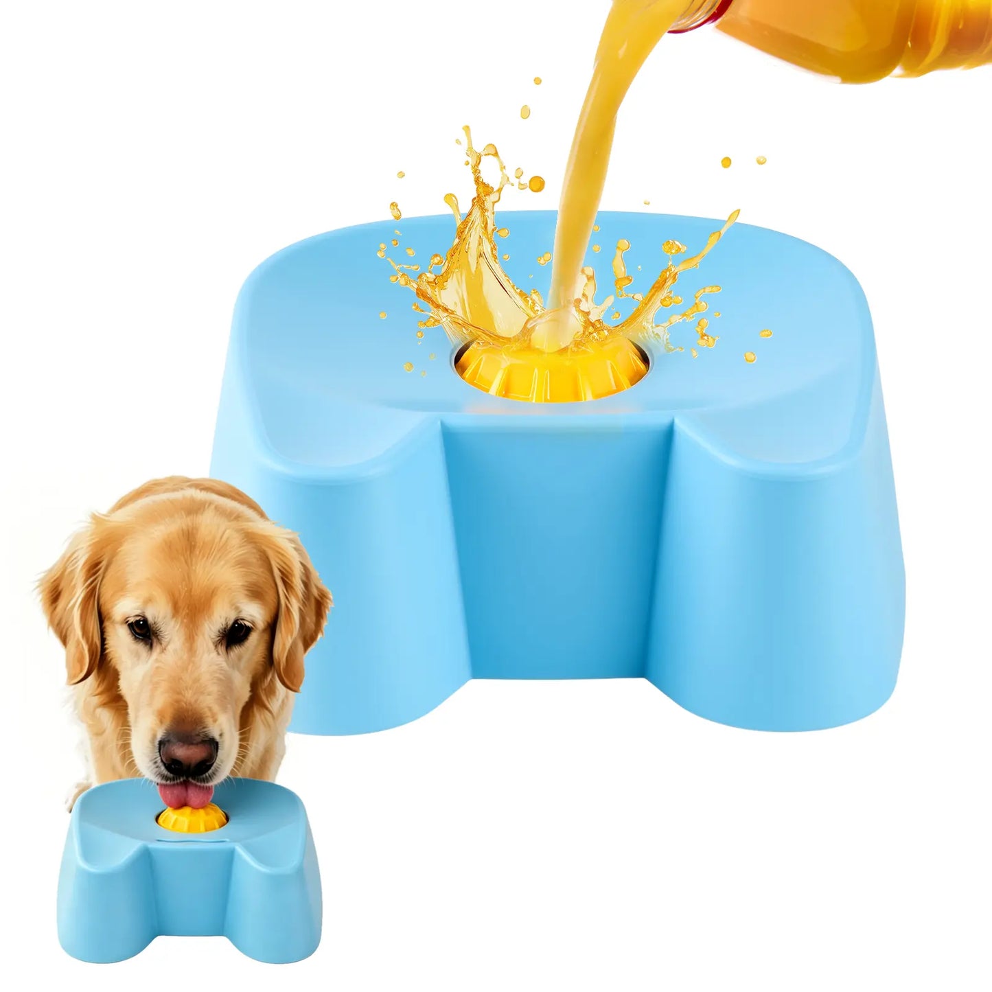 Silicone Non-Skid Slow Feeder Bowl for Dogs - Interactive Lick Design, 3/4 Cup Capacity for Wet Food, Ideal for Bone Broth & Yogurt, Anxiety Relief for Small to Large Dogs (Blue) - Mid Year Sale