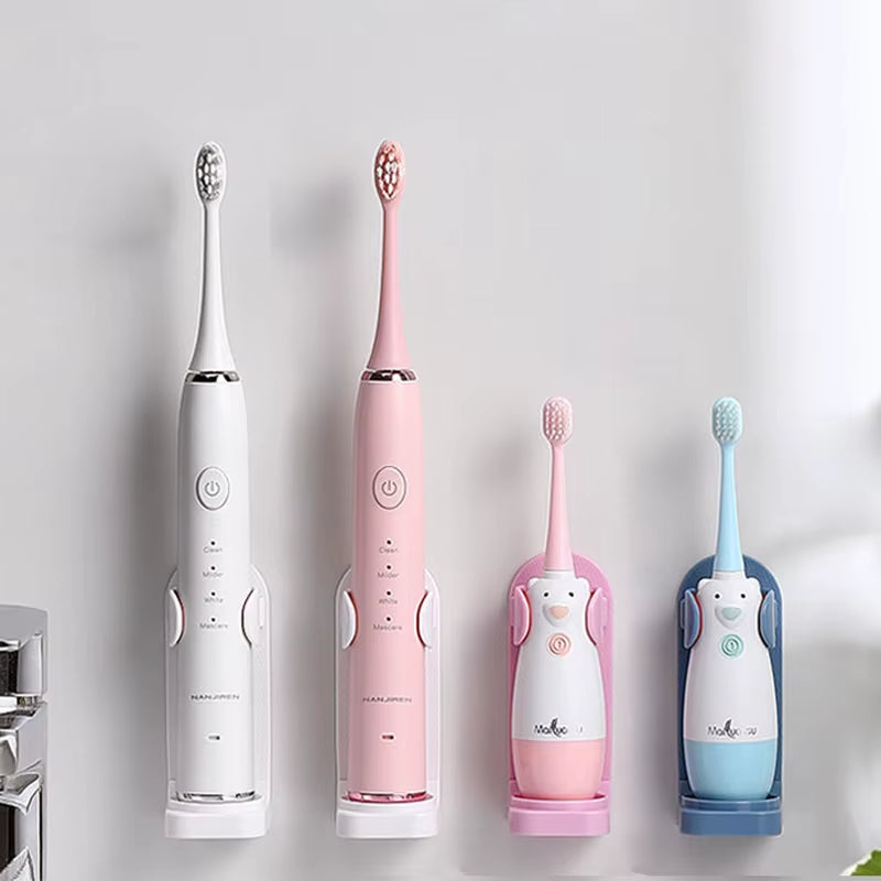Adjustable Silicone Electric Toothbrush Holder with Non-Slip Wall Mount Design, Compatible with 99% of Toothbrushes
