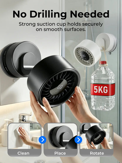 Wireless Toilet Fan, No Hole No Damage!360° Rotatable Wireless Suction Fan I Longlasting USB Charge for Bathroom Toilet Cardesk Kitchen/With Free Charging Cord