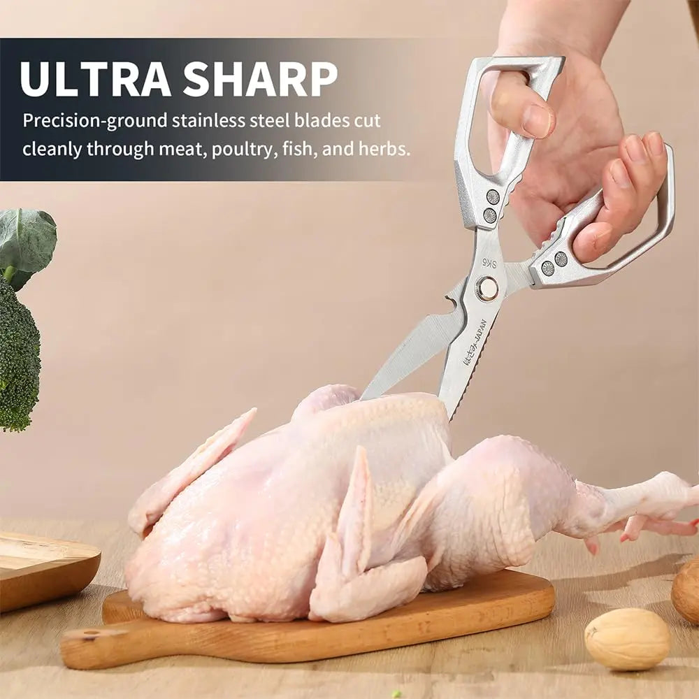 Rust-Resistant Food-Grade Alloy Steel Kitchen Shears - Heavy-Duty Multi-Purpose Cooking Scissors, Bacteria-Resistant and Sharp - Perfect for Poultry, Meat, and Fruits - Ideal Home Supplies and Gift Option