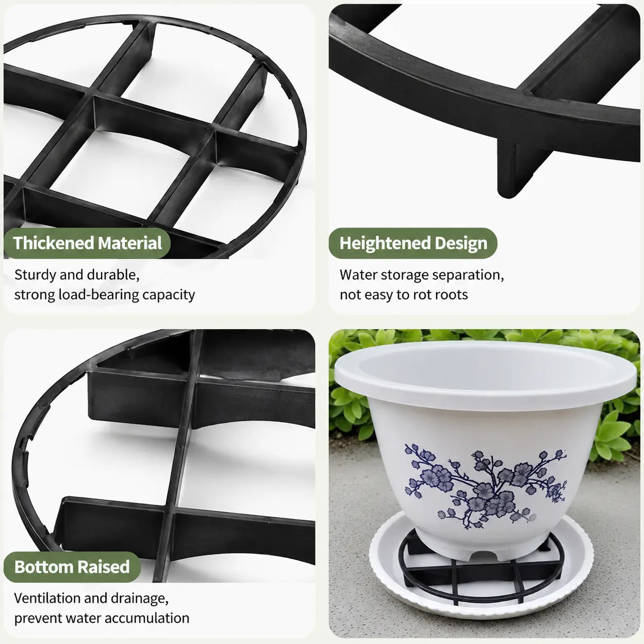 1 Count, Thickened Breathable Plant Pot Riser Stand to Lift Flower Pots and Avoid Standing Water for Home Gardening Potted Plants