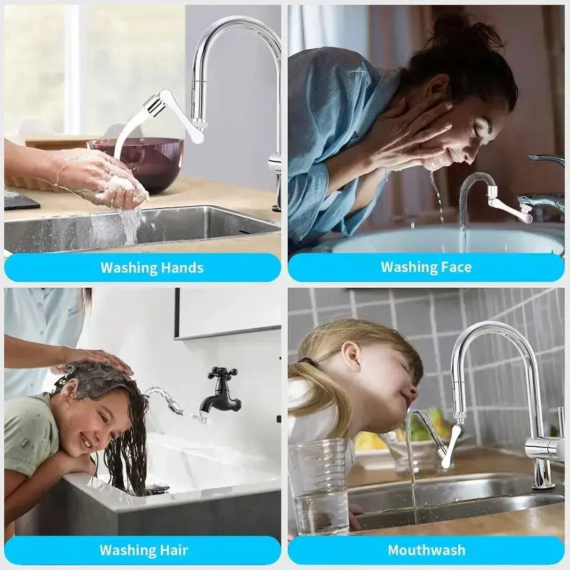 Metal Faucet Extender for Sinks 1080° Rotation Brass Aerator Extension Adjustable Sink Faucet Extension for Kitchens & Bathrooms