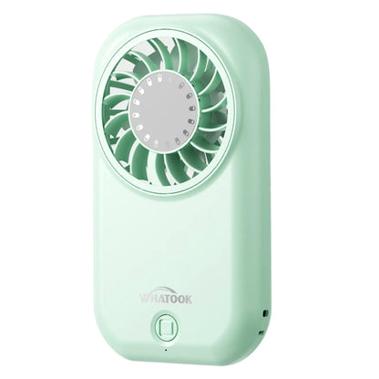 WHATOOK Cordless Personal Cooling Fan - 11000 RPM High-Speed, 5-Speed, 56G Ultra-Lightweight, USB-C Fast-Charging Handheld Device with USB Port, Pocket Home Appliance for Travel, Portable Fan in Club, Makeup Essential