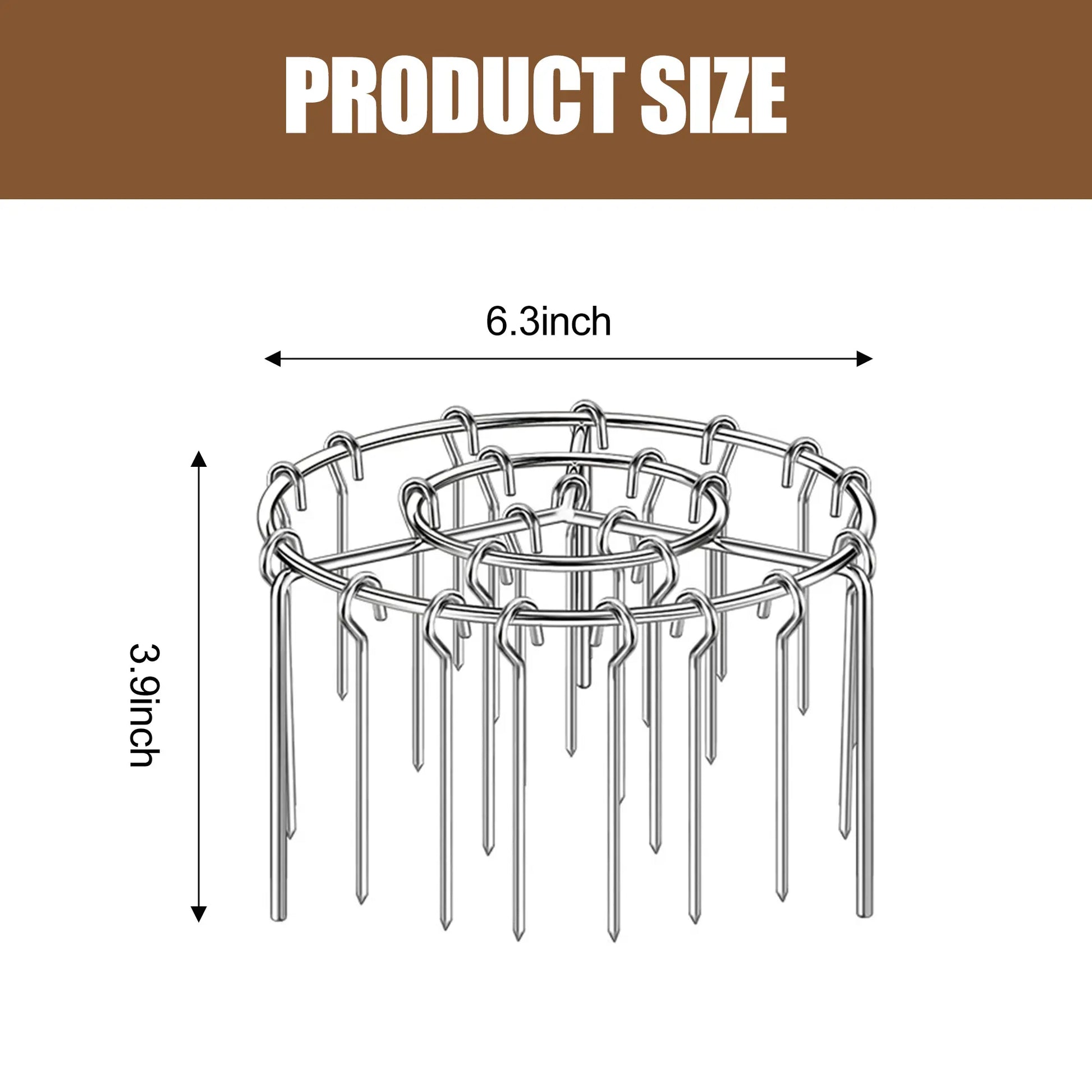 Air Fryer Skewer Rack Set - Round Stainless Steel Grill with Flat Edges (2 Count)