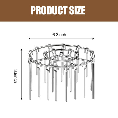 Air Fryer Skewer Rack Set - Round Stainless Steel Grill with Flat Edges (2 Count)