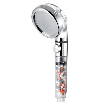 High-Pressure Handheld Spa Shower Head with Three Functions and Anion Filter for Water Conservation - Rainfall Style Bathroom Accessory