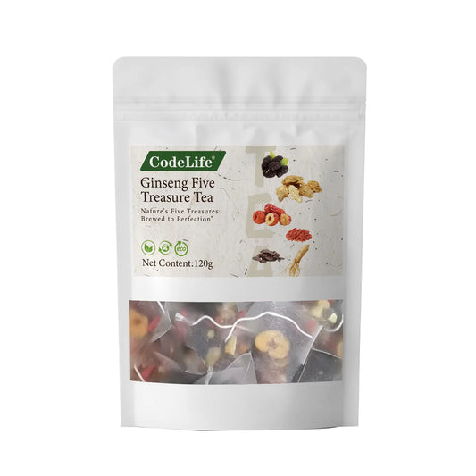 Wellness Scented Tea, Traditional Ginseng Five Treasure Formula with Red Date, Wolfberry and Mulberry