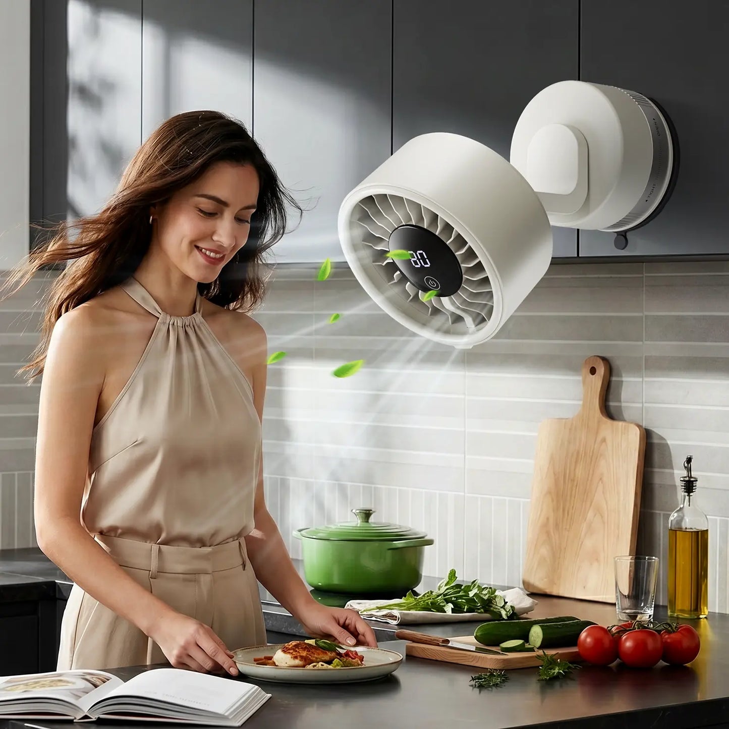 Wireless Toilet Fan, No Hole No Damage!360° Rotatable Wireless Suction Fan I Longlasting USB Charge for Bathroom Toilet Cardesk Kitchen/With Free Charging Cord