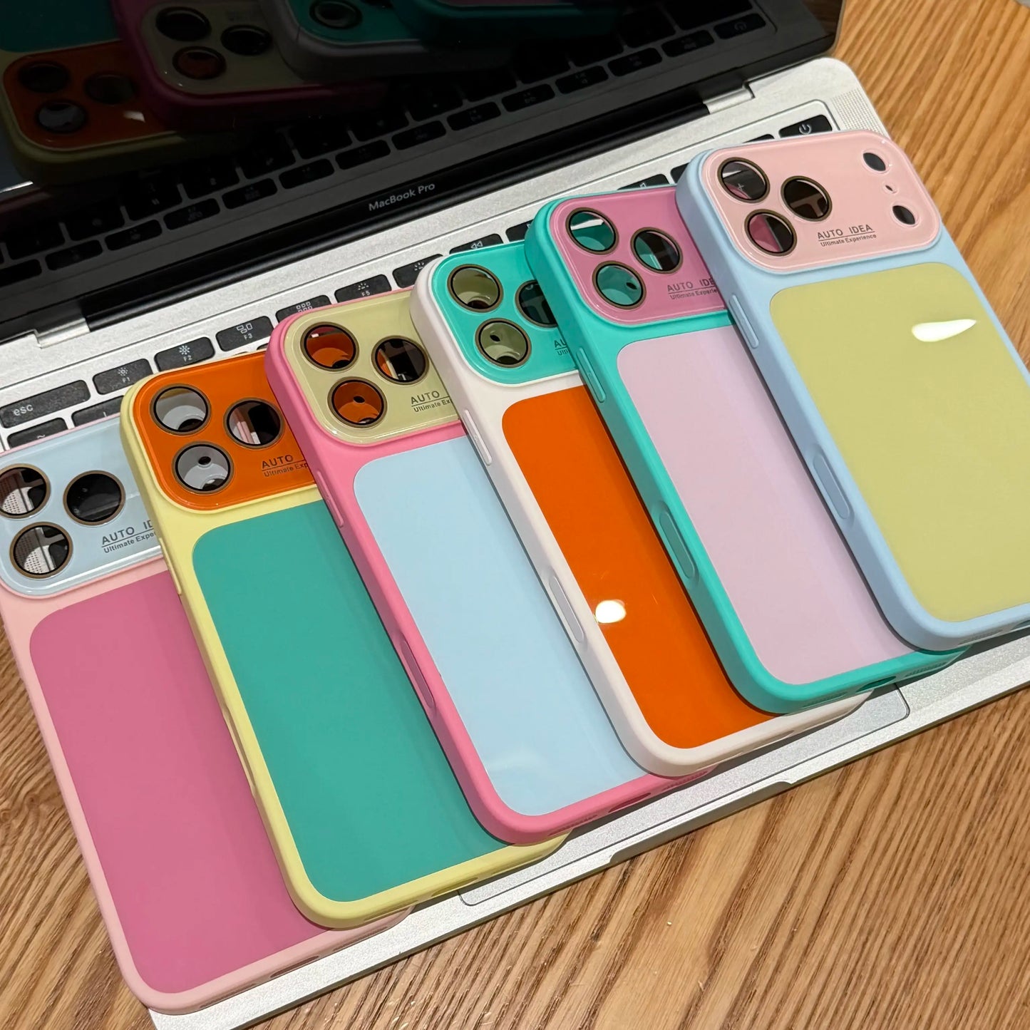 Dopamine Color Phone Case, Full Coverage Protective Case, Phone Case for Iphone 17、16、15、14、13Promax, Summer Series Fresh Phone Case, Color Block Phone Case