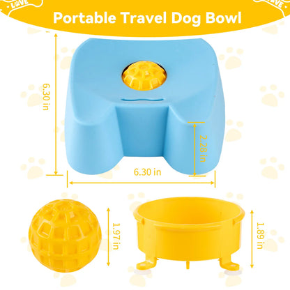 Silicone Non-Skid Slow Feeder Bowl for Dogs - Interactive Lick Design, 3/4 Cup Capacity for Wet Food, Ideal for Bone Broth & Yogurt, Anxiety Relief for Small to Large Dogs (Blue) - Mid Year Sale