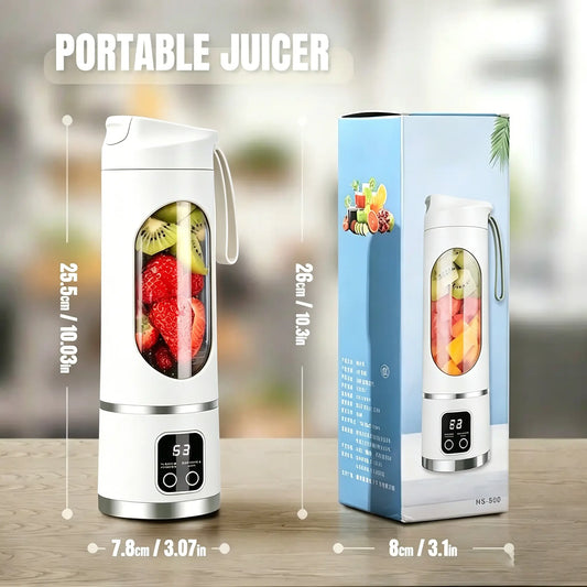 Unleash Your Blending Potential: Portable 15.22 Oz USB Rechargeable Blender with LED Display – Perfect for Smoothies & Juices, Your Home Kitchen Essential!