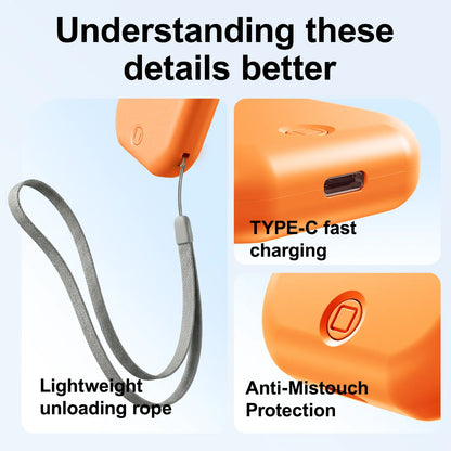WHATOOK Cordless Personal Cooling Fan - 11000 RPM High-Speed, 5-Speed, 56G Ultra-Lightweight, USB-C Fast-Charging Handheld Device with USB Port, Pocket Home Appliance for Travel, Portable Fan in Club, Makeup Essential