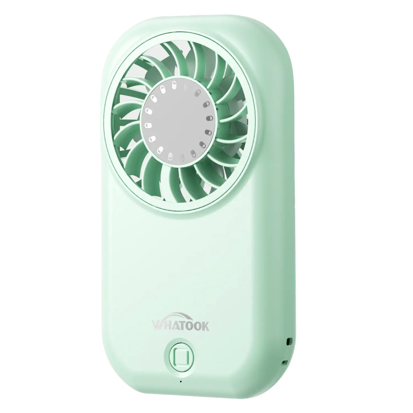 WHATOOK Cordless Personal Cooling Fan - 11000 RPM High-Speed, 5-Speed, 56G Ultra-Lightweight, USB-C Fast-Charging Handheld Device with USB Port, Pocket Home Appliance for Travel, Portable Fan in Club, Makeup Essential