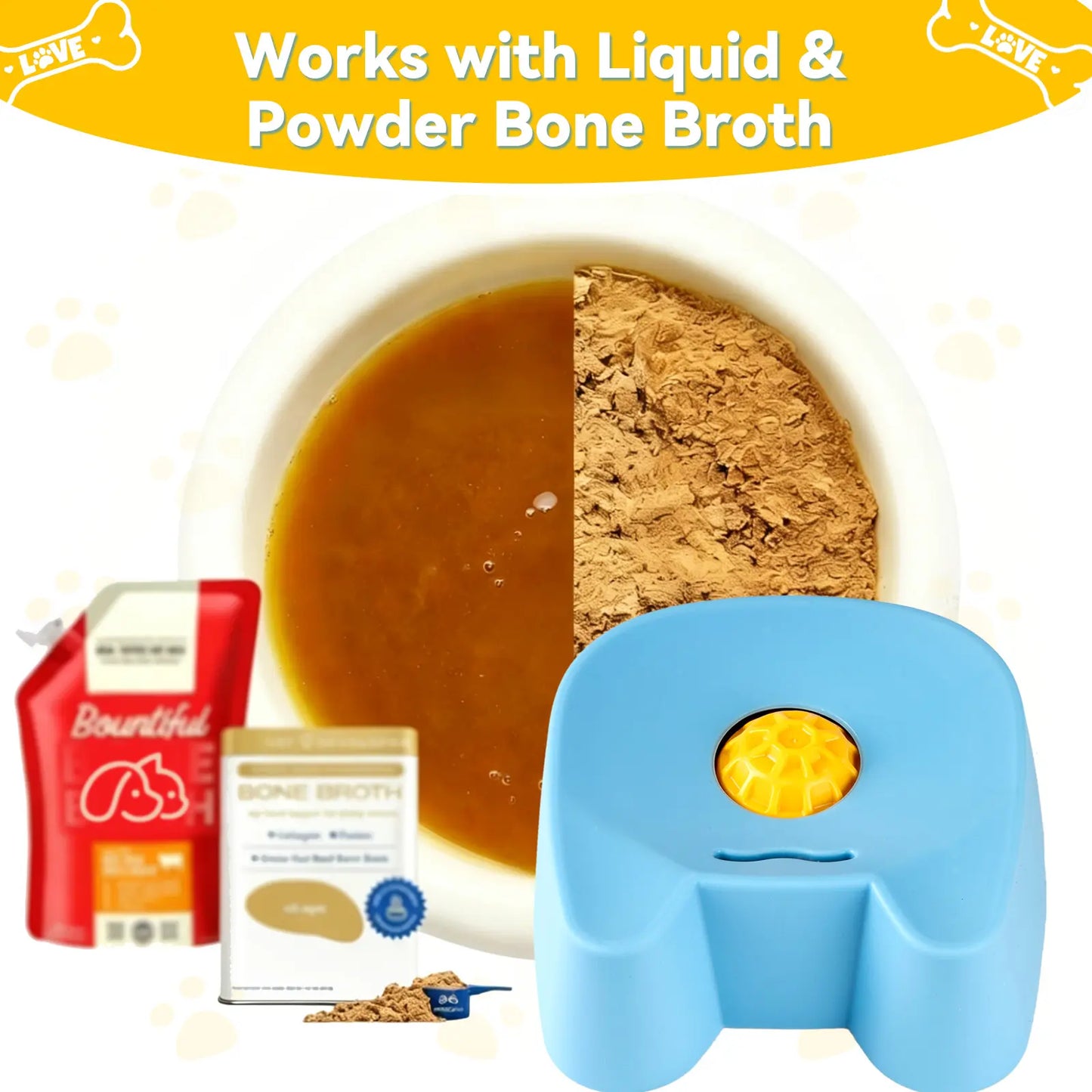 Silicone Non-Skid Slow Feeder Bowl for Dogs - Interactive Lick Design, 3/4 Cup Capacity for Wet Food, Ideal for Bone Broth & Yogurt, Anxiety Relief for Small to Large Dogs (Blue) - Mid Year Sale