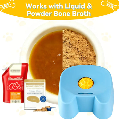 Silicone Non-Skid Slow Feeder Bowl for Dogs - Interactive Lick Design, 3/4 Cup Capacity for Wet Food, Ideal for Bone Broth & Yogurt, Anxiety Relief for Small to Large Dogs (Blue) - Mid Year Sale