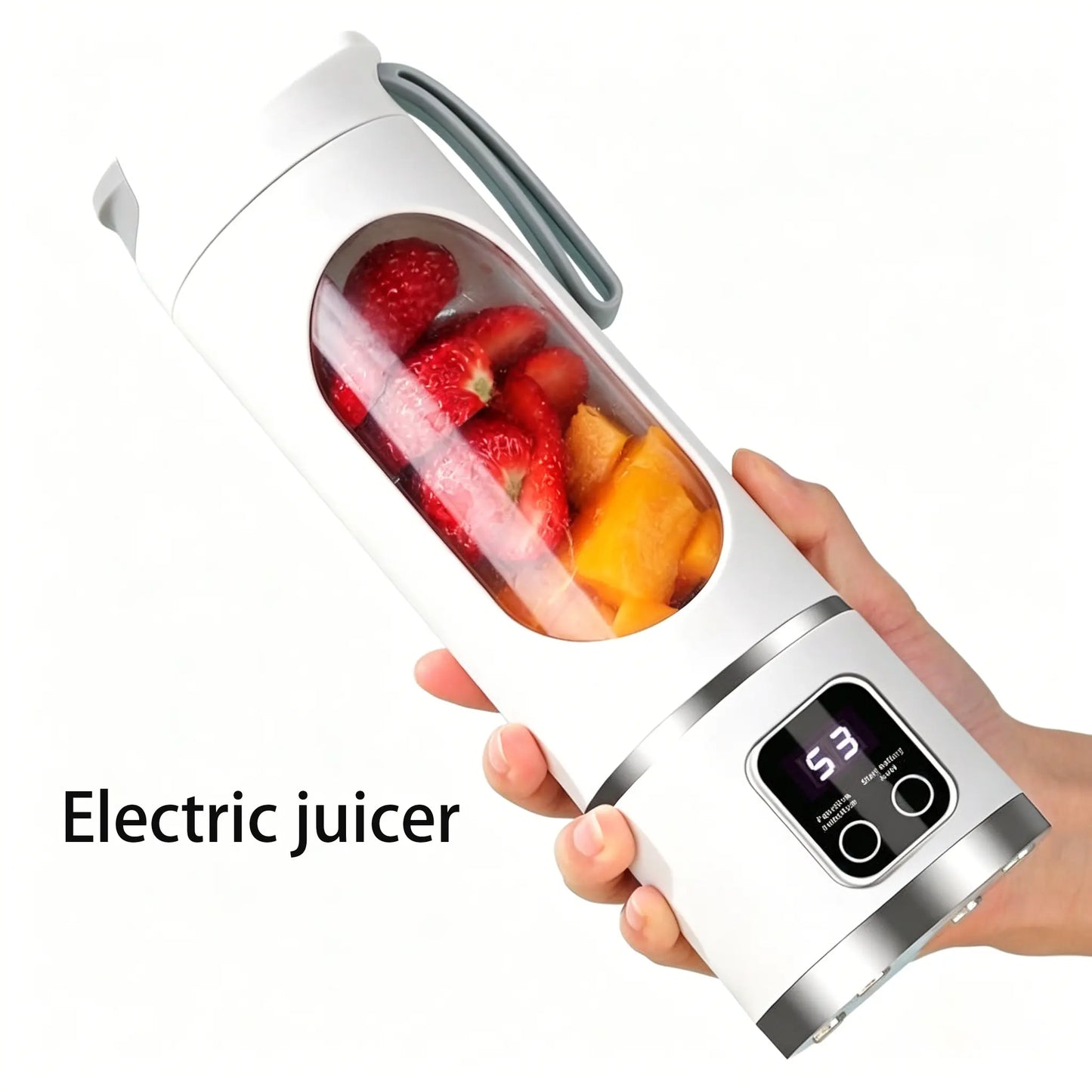 Unleash Your Blending Potential: Portable 15.22 Oz USB Rechargeable Blender with LED Display – Perfect for Smoothies & Juices, Your Home Kitchen Essential!