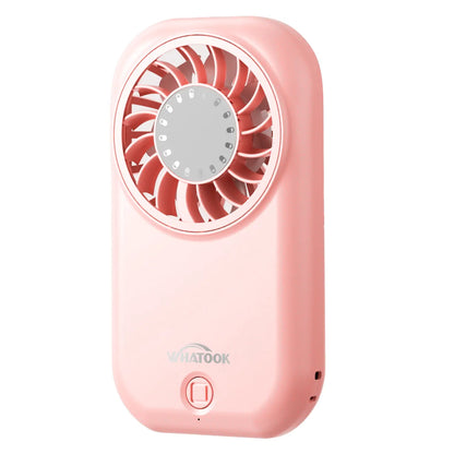 WHATOOK Cordless Personal Cooling Fan - 11000 RPM High-Speed, 5-Speed, 56G Ultra-Lightweight, USB-C Fast-Charging Handheld Device with USB Port, Pocket Home Appliance for Travel, Portable Fan in Club, Makeup Essential